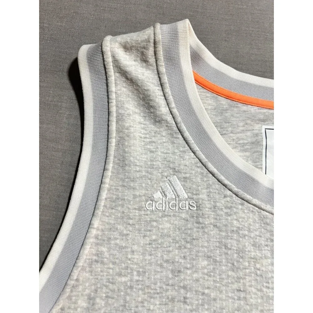 James Harden Adidas Tank Jersey‎ Men's 2XL Gray Embroidered Sleeveless.